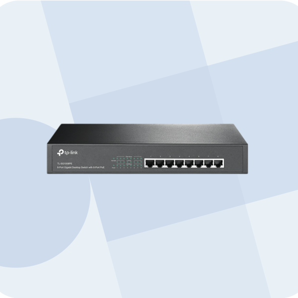 TP-LINK 8-Port Gigabit Desktop/Rackmount Switch with 8-Port PoE+ - TL-SG1008MP